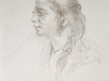 Profile of Woman with Long Hair