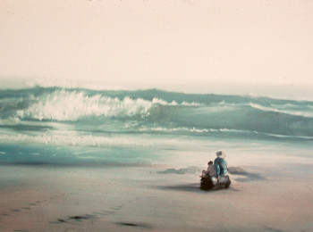 Arden and Ellen at Singing Sands, Wyman’s Beach