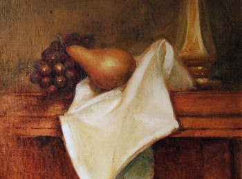 Pear and White Napkin