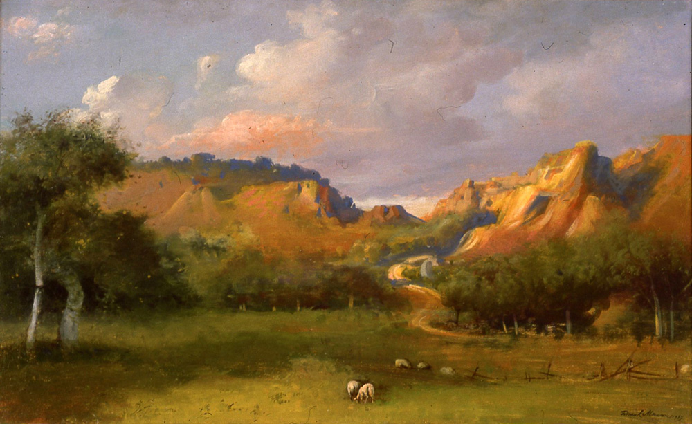 Santa Fe Mesa with Grazing Sheep