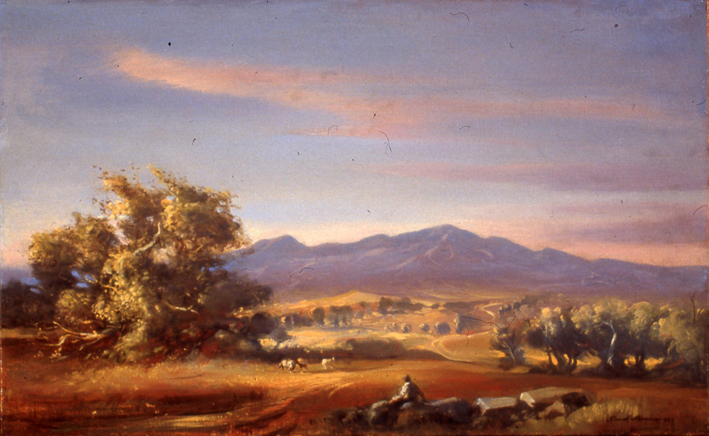 Grazing Sheep with Shepherd, Santa Fe