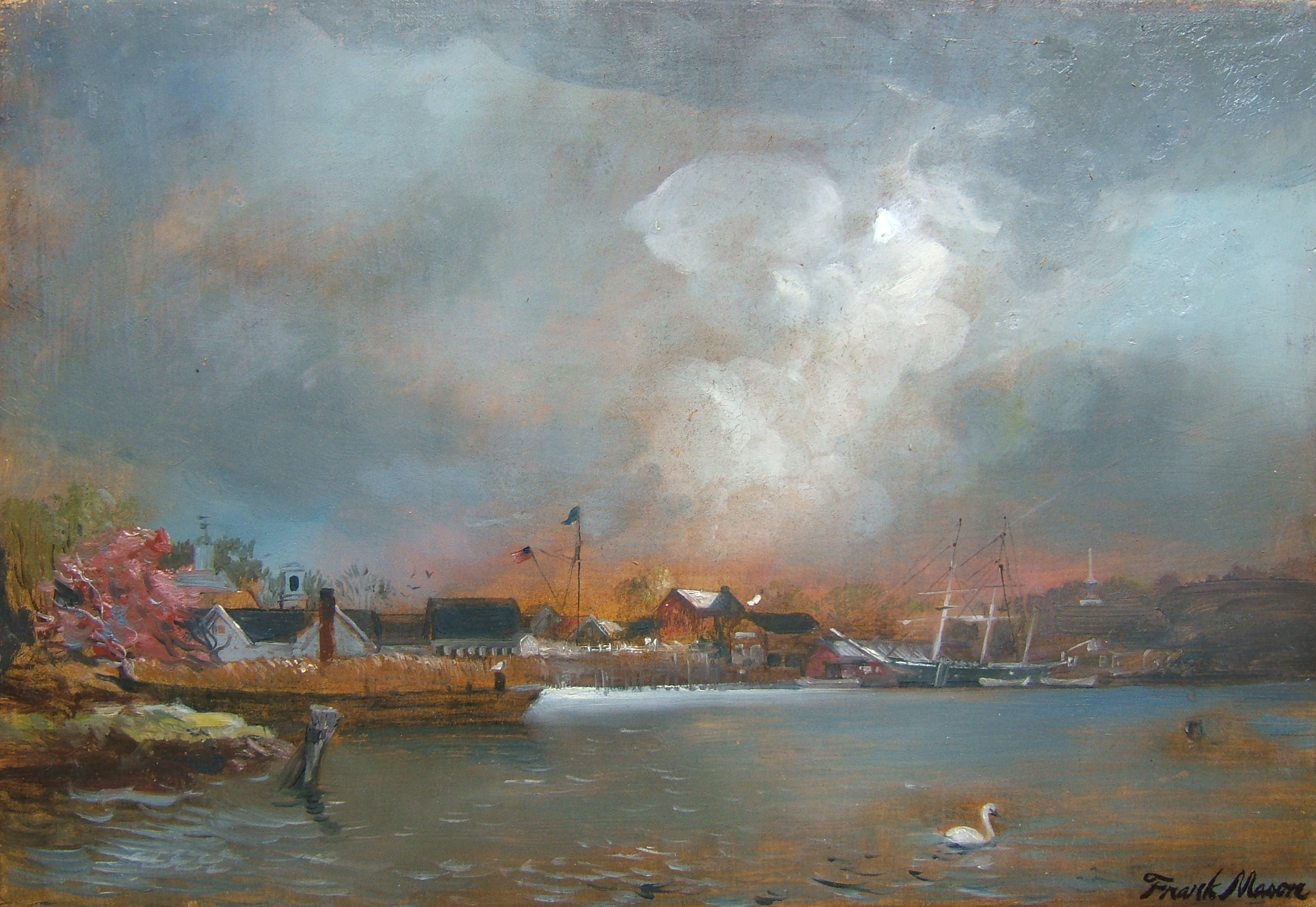 Ship at Harbor, Old Mystic