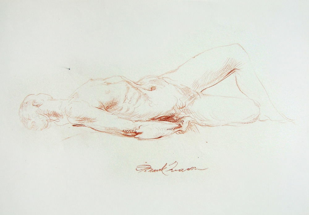 Reclining Male Nude, Side View
