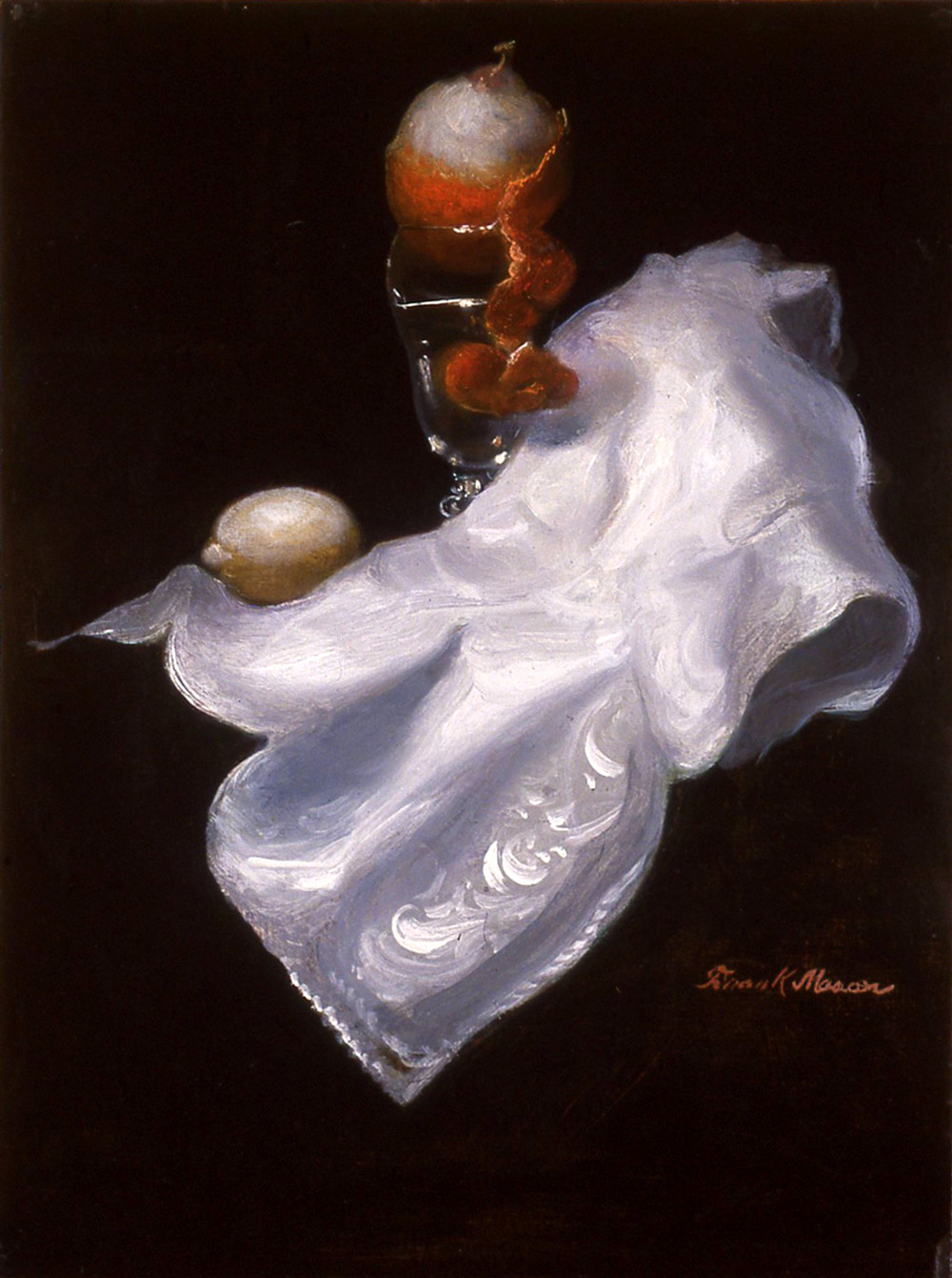 White Napkin with Orange